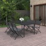 Juego de comedor para jardín 7 piezas acero de vidaXL, Conjuntos de jardín - Ref: Foro24-3073505, Precio: 403,29 €, Descuento: %
