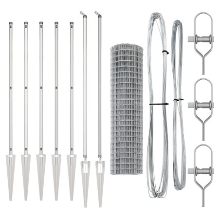 Cerca Euro  con 7 Postes con Pico 1.2x10 m Acero Galvanizado | Foro24.es | Tu tienda online para hogar, jardín y más Foro24.es
