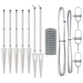 Cerca Euro con 7 Postes de Pica 0.4x10 m de Acero Galvanizado de , Paneles de vallas - Ref: Foro24-3350748, Precio: 92,24 €, ...
