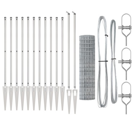 Cerca Euro  con 13 Postes de Punta 1.2x25 m de Acero Galvanizado | Foro24.es | Tu tienda online para hogar, jardín y más Foro24.es