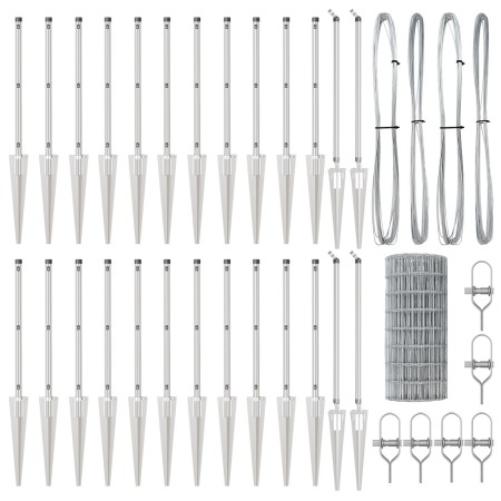 Cerca Euro  con 13 Postes de Espiga 0.6x50 m Acero Galvanizado | Foro24.es | Tu tienda online para hogar, jardín y más Foro24.es