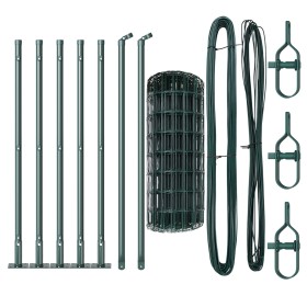 Cerca Euro con 7 postes flanqueados 0.4x10 m de acero galvanizado de , Paneles de vallas - Ref: Foro24-3350825, Precio: 68,56...