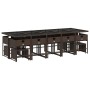 Set comedor de jardín y cojines 15 pzas ratán sintético marrón en Conjuntos de jardín | Comprar online en Foru.es