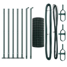 Valla Euro con 7 Postes con Brida 0.4x10 m Acero Galvanizado de , Paneles de vallas - Ref: Foro24-3350833, Precio: 67,52 €, D...
