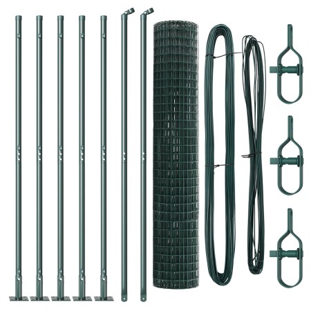 Euro Fence con 7 Postes Flangados 1.6x10 m de Acero Galvanizado de , Paneles de vallas - Ref: Foro24-3350840, Precio: 118,43 ...