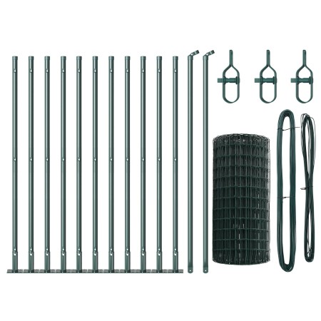 Cerca Euro de con 13 postes flangados de 0.4x25 m de acero galvanizado de , Paneles de vallas - Ref: Foro24-3350841, Precio: ...