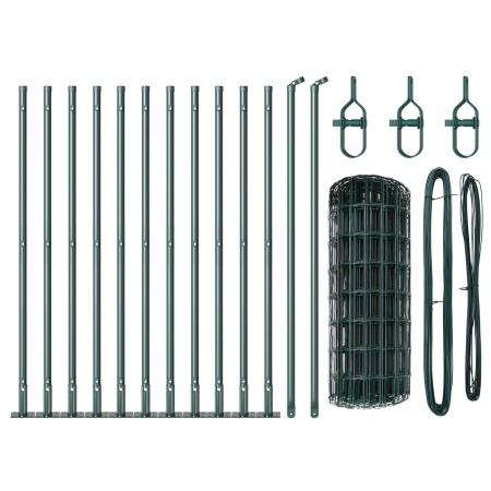Cerca Euro de  con 13 postes con brida 0.4x25 m de acero galvanizado | Foro24.es | Tu tienda online para hogar, jardín y más Foro24.es