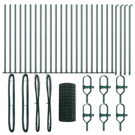 Cerca Euro con 13 postes flangados 0.4x50 m de acero galvanizado | Foro24.es | Tu tienda online para hogar, jardín y más Foro24.es