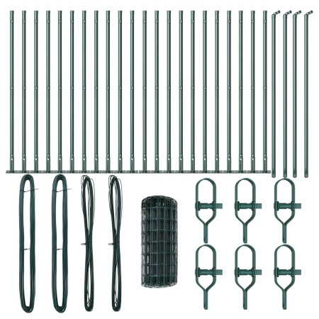 Cerca Europea con 13 Postes con Brida 0.4x50 m Acero Galvanizado de , Paneles de vallas - Ref: Foro24-3350872, Precio: 204,47...