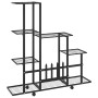 Soporte de flores con rueda de metal negro 94,5x25x92,5 cm de vidaXL, Soportes para macetas - Ref: Foro24-336114, Precio: 62,...