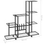 Soporte de flores con rueda de metal negro 94,5x25x92,5 cm de vidaXL, Soportes para macetas - Ref: Foro24-336114, Precio: 62,...