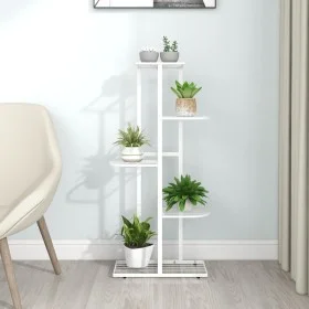 Soporte de flores de 5 estantes de metal blanco 43x22x98 cm de vidaXL, Soportes para macetas - Ref: Foro24-336111, Precio: 41...