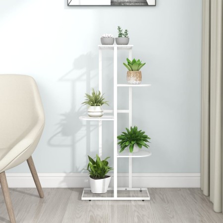 Soporte de flores de 5 estantes de metal blanco 43x22x98 cm de vidaXL, Soportes para macetas - Ref: Foro24-336111, Precio: 41...