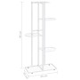 Soporte de flores de 5 estantes de metal blanco 43x22x98 cm de vidaXL, Soportes para macetas - Ref: Foro24-336111, Precio: 41...