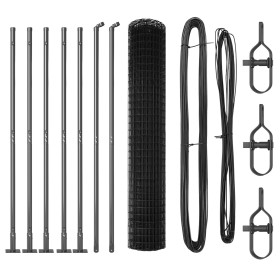 Cerca Euro de con 7 postes flangiados 1.6x10 m de Acero Galvanizado de , Paneles de vallas - Ref: Foro24-3350906, Precio: 144...