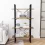 Estantería de 4 niveles madera maciza de pino 80x30x140 cm de vidaXL, Librerías y estanterías - Ref: Foro24-806465, Precio: 9...