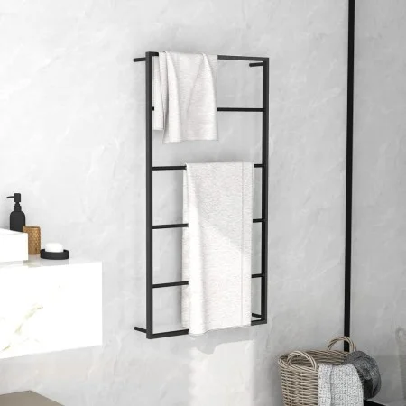 Toallero de acero negro 60x10x116 cm de vidaXL, Toalleros - Ref: Foro24-336120, Precio: 43,18 €, Descuento: %