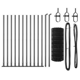 Cerca Euro con 13 postes flangados 0.6x25 m de acero galvanizado de , Paneles de vallas - Ref: Foro24-3350937, Precio: 156,67...