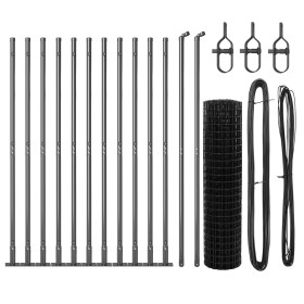 Cerca Euro Set de 2 Gris Base de concreto, Posts de metal de , Paneles de vallas - Ref: Foro24-3350954, Precio: 162,03 €, Des...