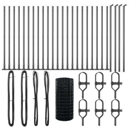 Euro Fence con 13 Postes Flangeados 0.4x50 m Acero Galvanizado | Foro24.es | Tu tienda online para hogar, jardín y más Foro24.es