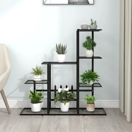 Soporte de flores negro de metal 94,5x25x88 cm de vidaXL, Soportes para macetas - Ref: Foro24-336112, Precio: 51,86 €, Descue...