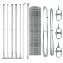 Valla Euro con 7 Postes Flangados 1x10 m Acero Galvanizado | Foro24.es | Tu tienda online para hogar, jardín y más Foro24.es