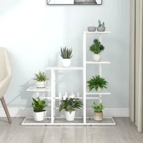Soporte de flores de metal blanco 94,5x25x88 cm de vidaXL, Soportes para macetas - Ref: Foro24-336113, Precio: 48,94 €, Descu...