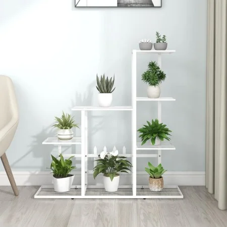 Soporte de flores de metal blanco 94,5x25x88 cm de vidaXL, Soportes para macetas - Ref: Foro24-336113, Precio: 48,94 €, Descu...