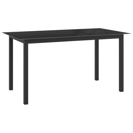 Mesa de jardín de aluminio y vidrio negro 150x90x74 cm de vidaXL, Mesas de jardín - Ref: Foro24-312201, Precio: 142,50 €, Des...