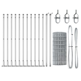 Cerca Euro de con 13 postes con brida 0.6x25 m de acero galvanizado de , Paneles de vallas - Ref: Foro24-3351034, Precio: 140...