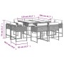 Set de comedor de jardín 9 pzas y cojines ratán sintético negro en Conjuntos de jardín | Comprar online en Foru.es