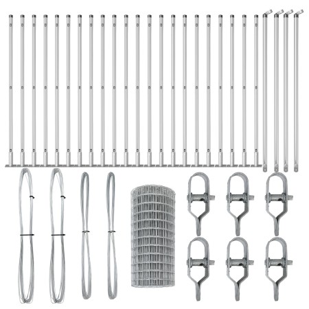 Cerca Euro  con 13 postes con brida 0,4x50 m de acero galvanizado | Foro24.es | Tu tienda online para hogar, jardín y más Foro24.es