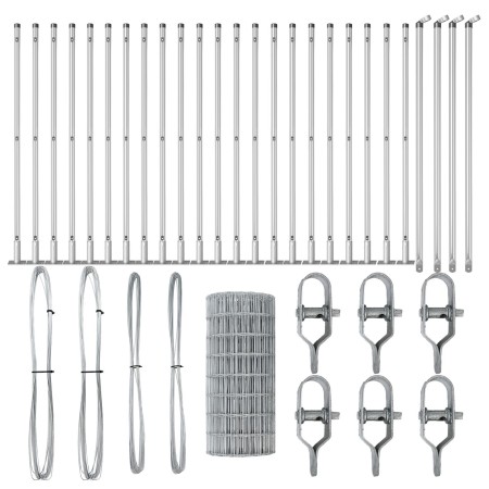 Cerca Euro con 13 postes flanjeados 0.4x50 m de acero galvanizado | Foro24.es | Tu tienda online para hogar, jardín y más Foro24.es