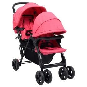 Carrito para gemelos tandem de acero rojo de vidaXL, Cochecitos de bebé - Ref: Foro24-10351, Precio: 201,54 €, Descuento: %