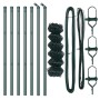 Cerca de cadena  con 7 postes 0.8x10 m acero galvanizado verde | Foro24.es | Tu tienda online para hogar, jardín y más Foro24.es