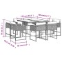Set comedor jardín 9 pzas y cojines ratán sintético gris en Conjuntos de jardín | Comprar online en Foru.es