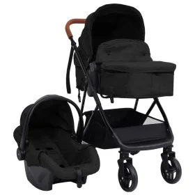 3-in-1 baby stroller in anthracite gray and black steel by vidaXL, Baby strollers - Ref: Foro24-10330, Price: 267,36 €, Disco...
