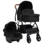Cochecito de bebé 3 en 1 de acero gris antracita y negro de vidaXL, Cochecitos de bebé - Ref: Foro24-10330, Precio: 267,36 €,...