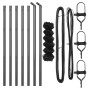 Cerca de Eslabones de Cadena  con 7 postes 0.8x10 m Acero Galvanizado Gris | Foro24.es | Tu tienda online para hogar, jardín y más Foro24.es