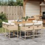 Set comedor de jardín 9 pzas con cojines ratán sintético beige en Conjuntos de jardín | Comprar online en Foru.es