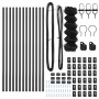 Cerca de eslabones de cadena  con 13 postes 0.8x25 m de acero galvanizado gris | Foro24.es | Tu tienda online para hogar, jardín y más Foro24.es