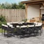 Set de comedor jardín 11 pzas con cojines ratán sintético negro en Conjuntos de jardín | Comprar online en Foru.es