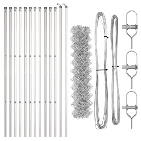 Cerca de cadena  con 13 postes 1.2x25 m Acero galvanizado | Foro24.es | Tu tienda online para hogar, jardín y más Foro24.es