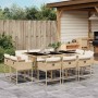 Set comedor de jardín 11 pzas con cojines ratán sintético beige en Conjuntos de jardín | Comprar online en Foru.es