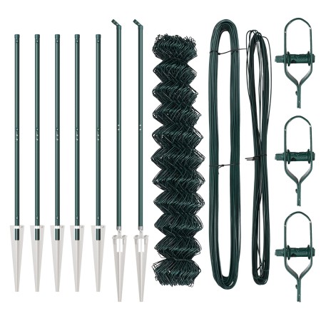 Cerca de eslabones de cadena con 7 postes de espiga 1x10 m de acero galvanizado | Foro24.es | Tu tienda online para hogar, jardín y más Foro24.es