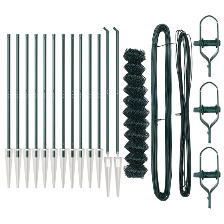 Cerca de eslabones de cadena  con 13 postes de pica 1.4x25 m de acero galvanizado | Foro24.es | Tu tienda online para hogar, jardín y más Foro24.es