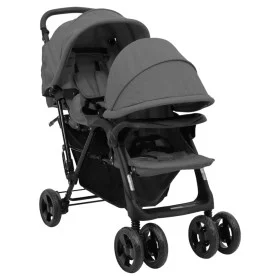 Dark gray steel tandem twin trolley by vidaXL, Baby strollers - Ref: Foro24-10348, Price: 215,73 €, Discount: %