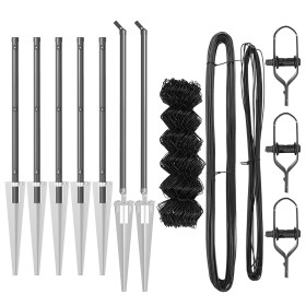 Cerca de cadena con 7 postes de pica 1x10 m de acero galvanizado de , Paneles de vallas - Ref: Foro24-3351177, Precio: 151,25...