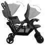 Dark gray steel tandem twin trolley by vidaXL, Baby strollers - Ref: Foro24-10348, Price: 215,73 €, Discount: %