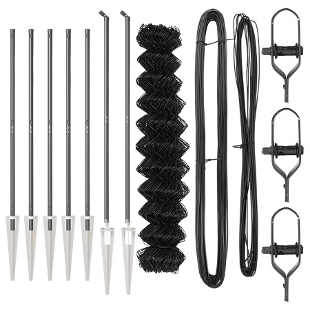 Valla de Malla de Cadena con 7 Postes de Espiga 1.4x10 m Acero Galvanizado | Foro24.es | Tu tienda online para hogar, jardín y más Foro24.es